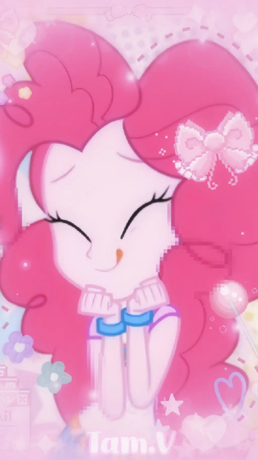 ai character: 🩷🩵🦄pinkie pie 🦄🩵🩷 background