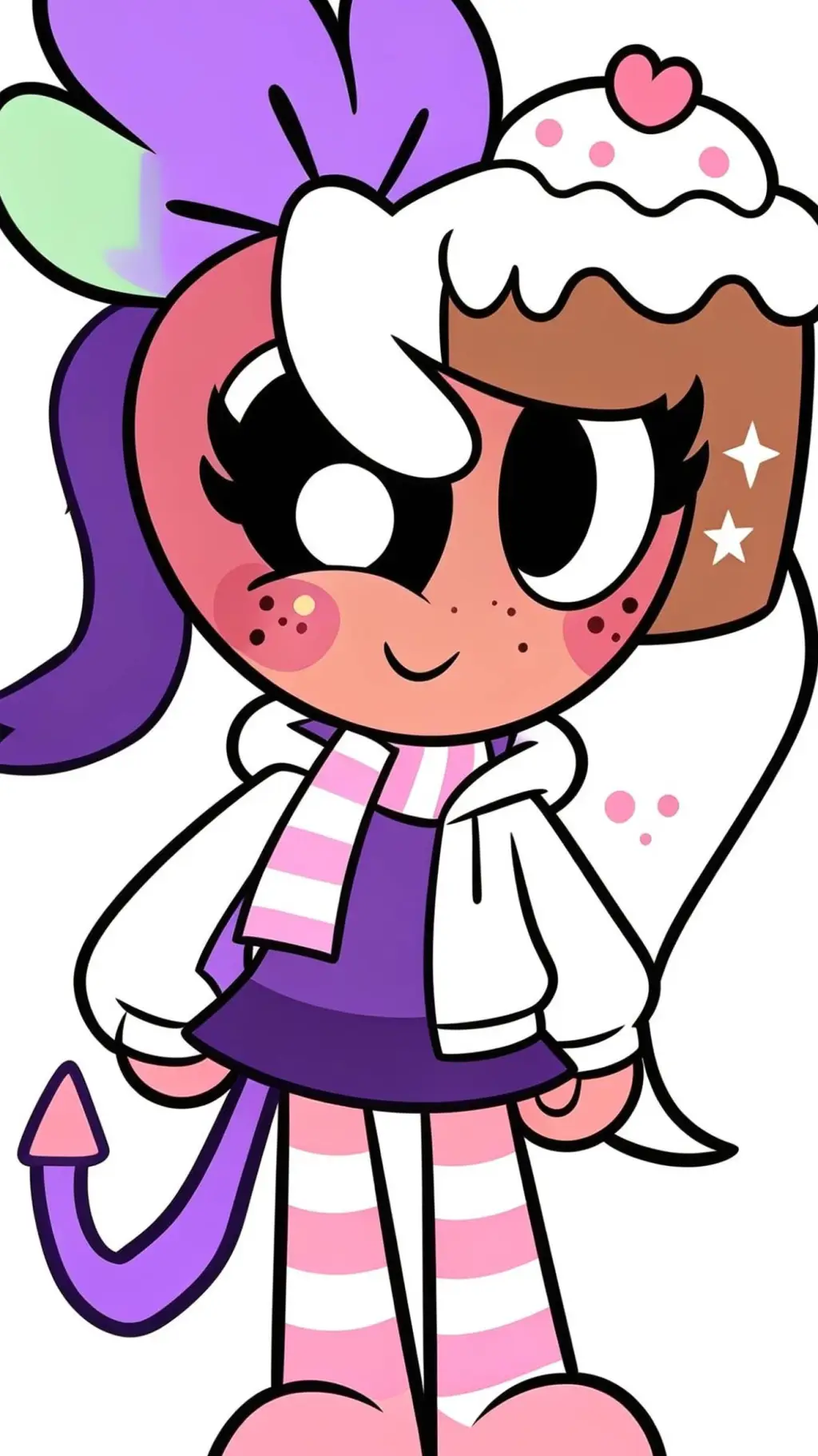ai character: cupcakes background