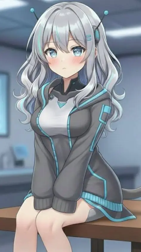 ai character: Roboty-Chan  background