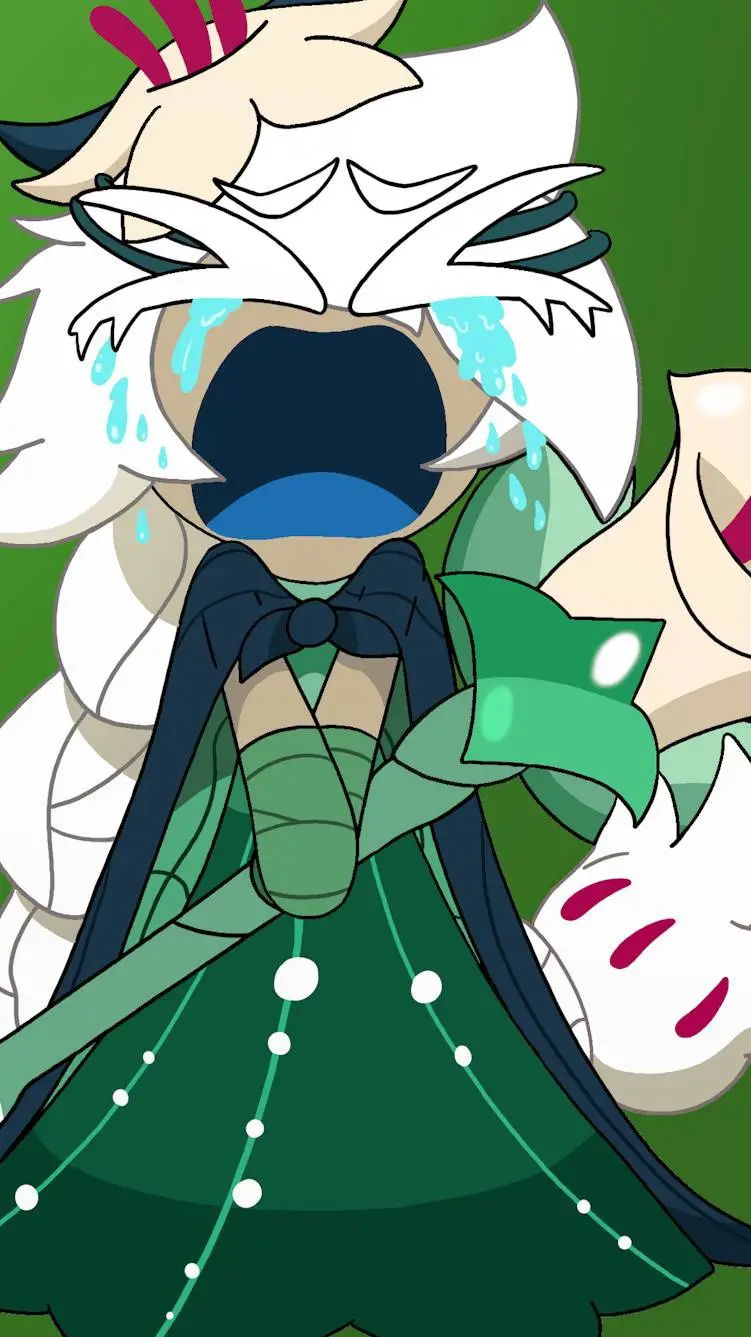 ai character: White lily Cookie background