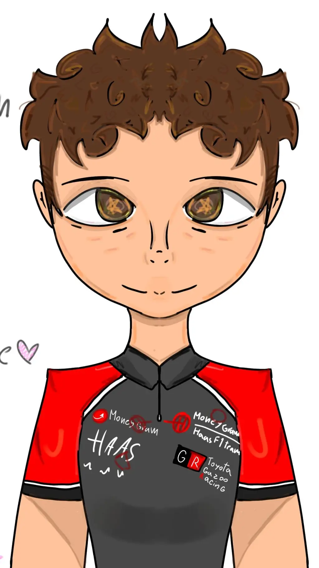 ai character: Oliver Bearman 🖤❤️ background