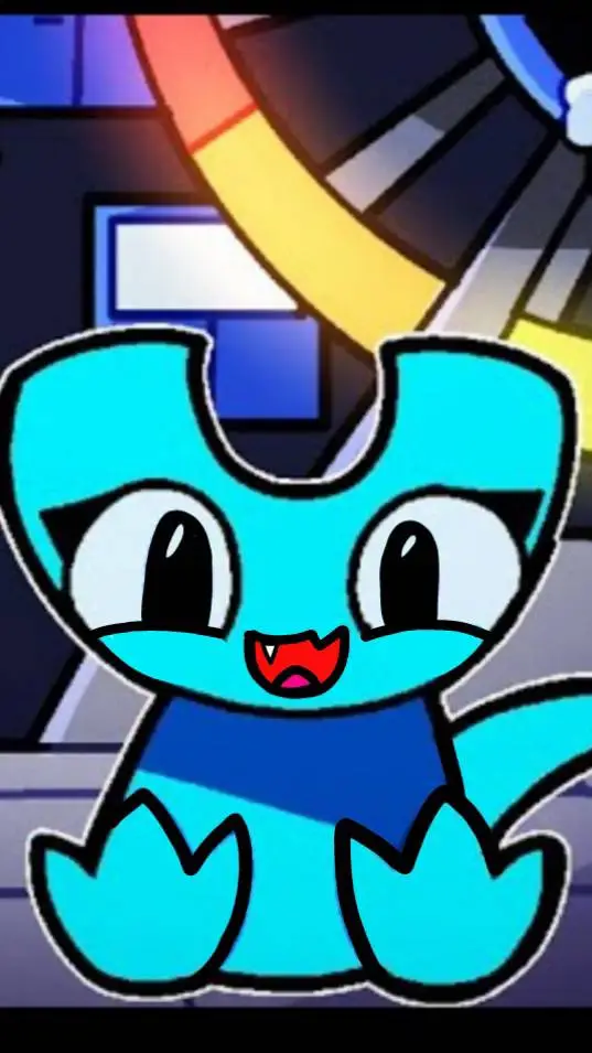ai character: Cyan background