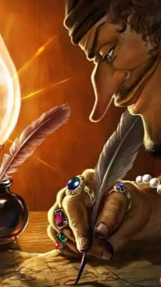 ai character: hombre que escribe background