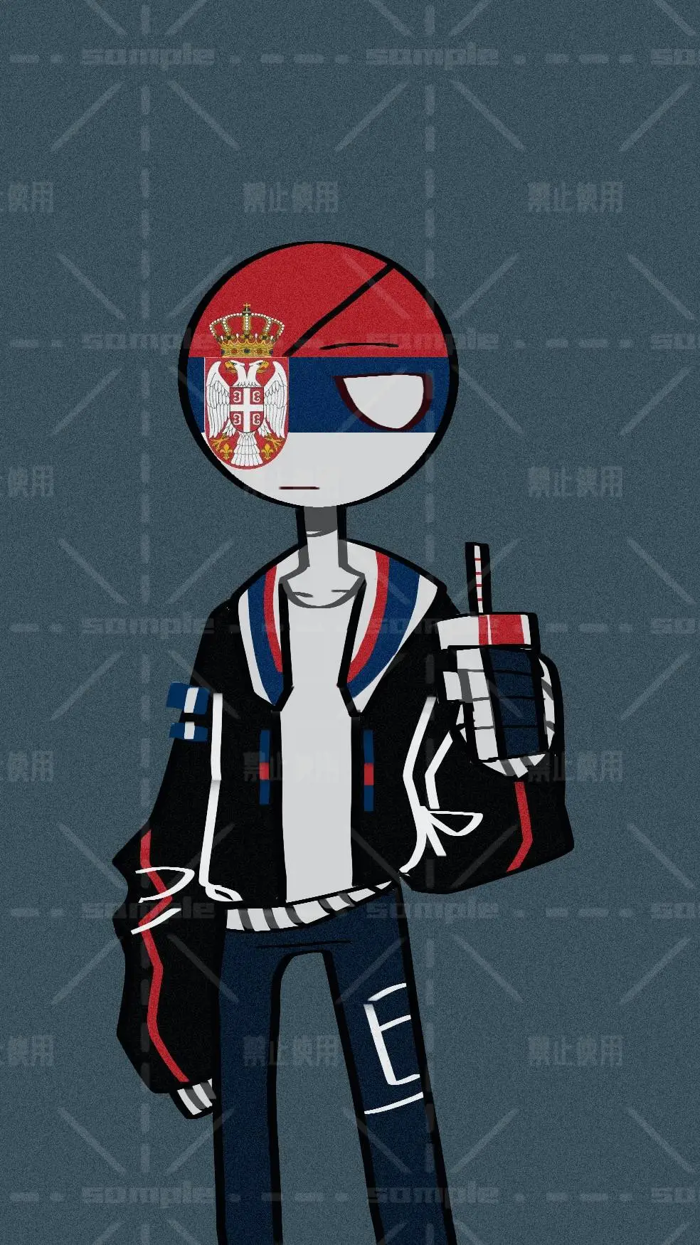ai character: Serbia  background