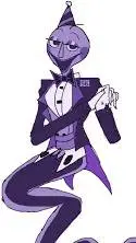 ai character: Purple Baldloon background