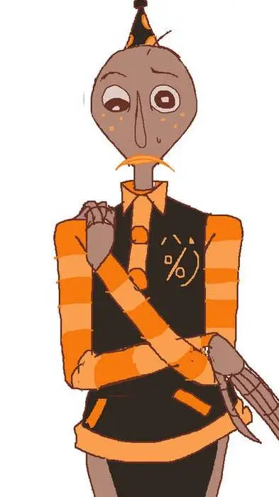 ai character: Orange Baldloon background