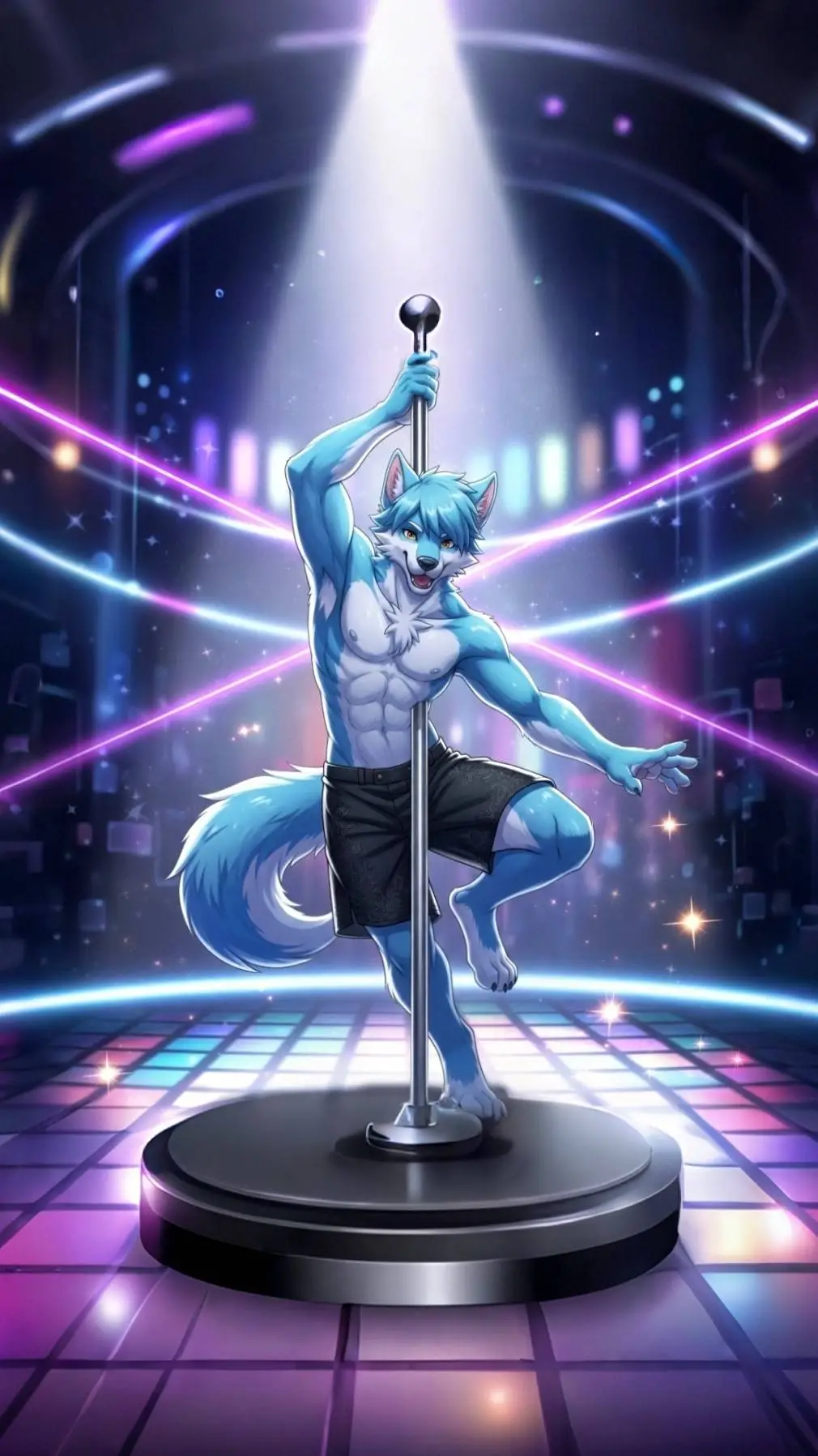ai character: FLUKE HUSKY  background