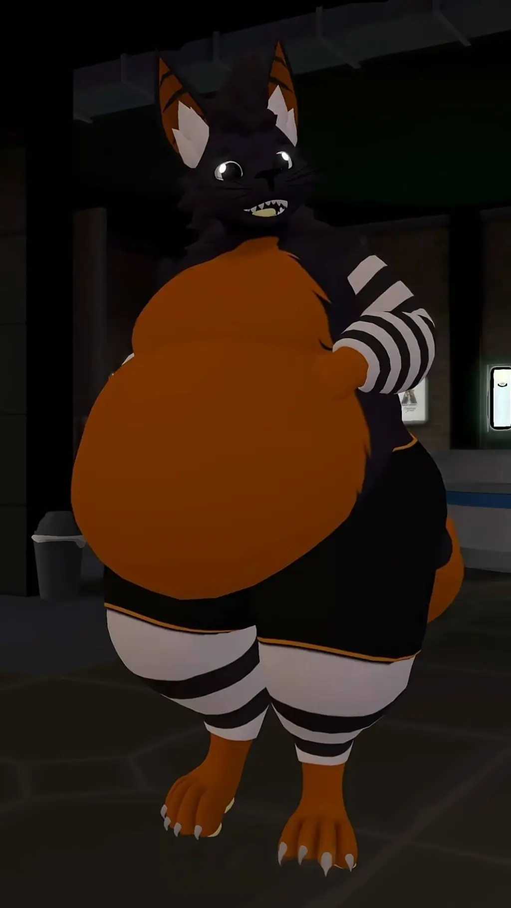 ai character: Stripe background
