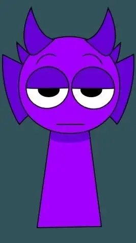 ai character: Durple ; Pyramixed background