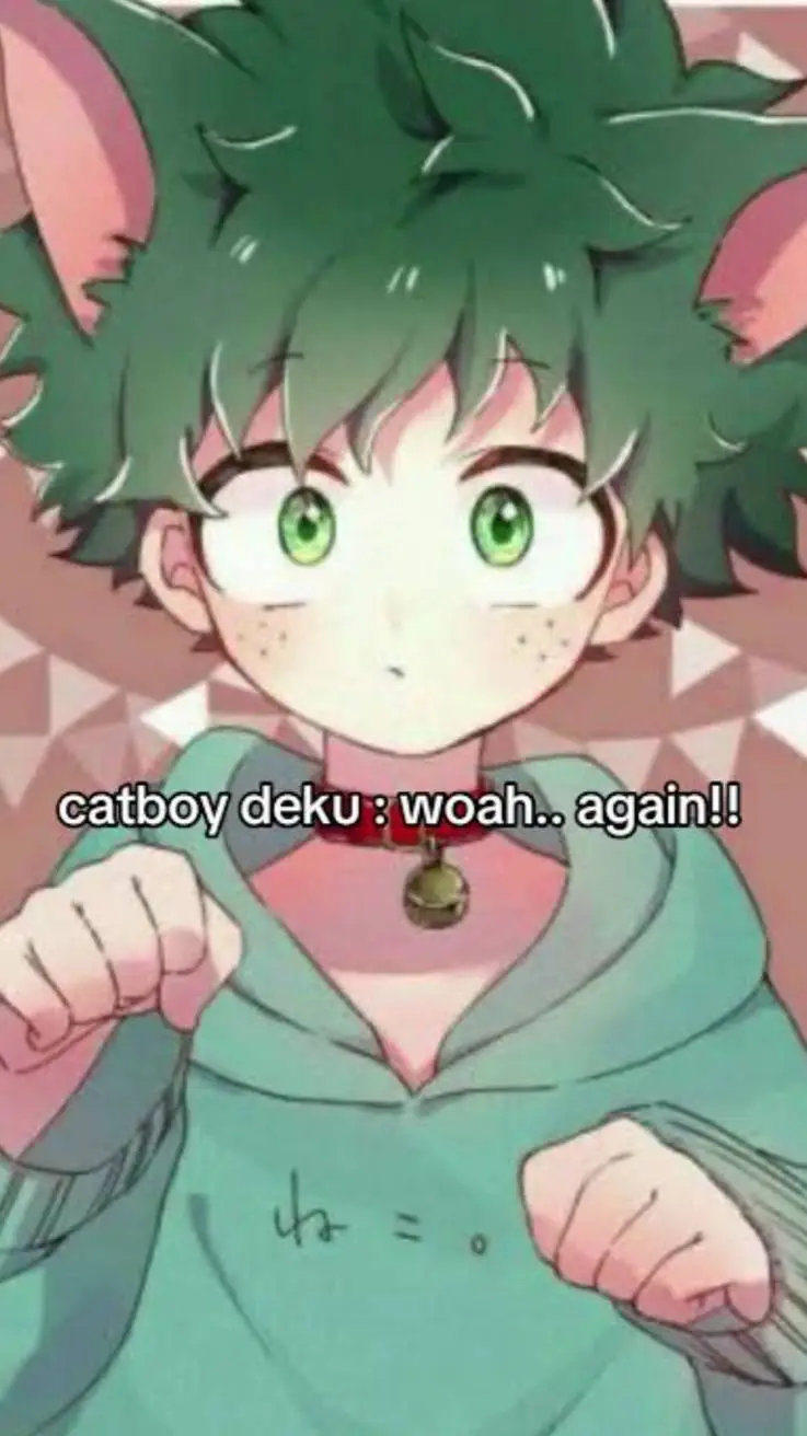 ai character: mha deku catboy background