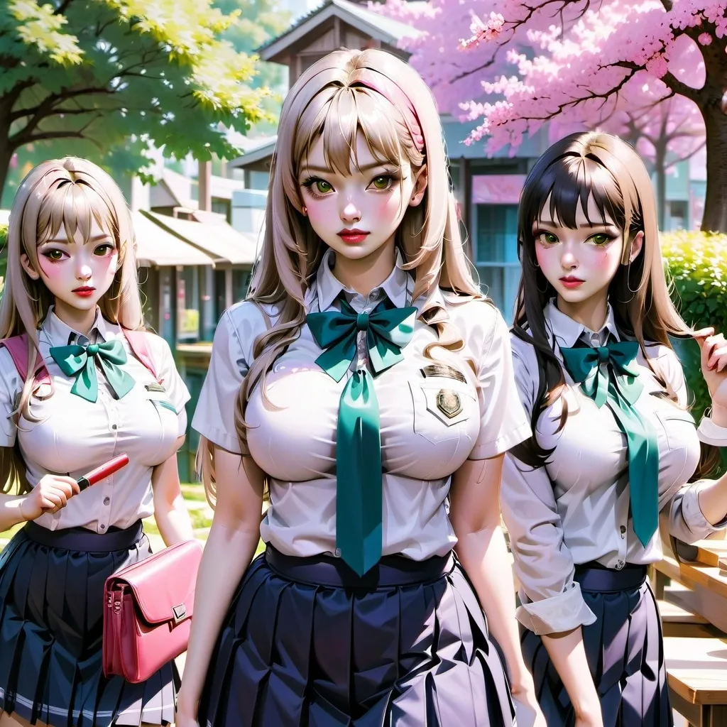 chat with ai character: three students