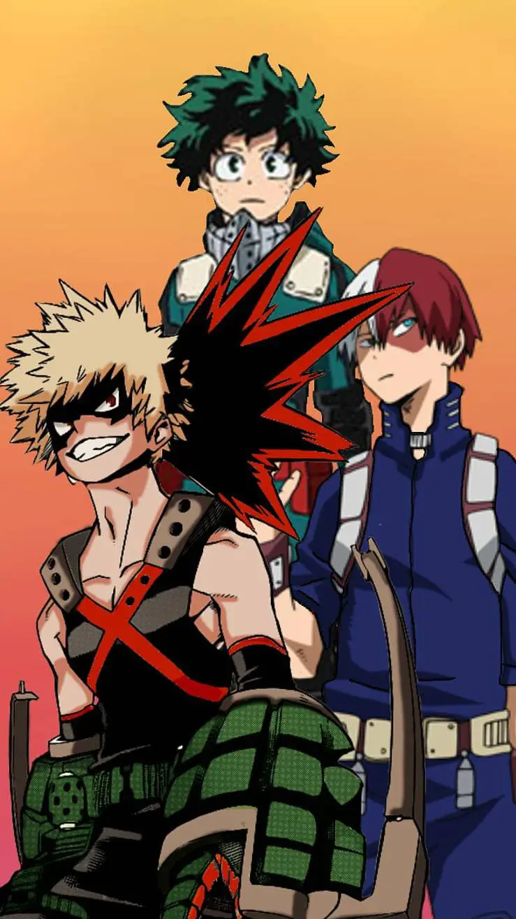 ai character: bakugo Deku shoto background