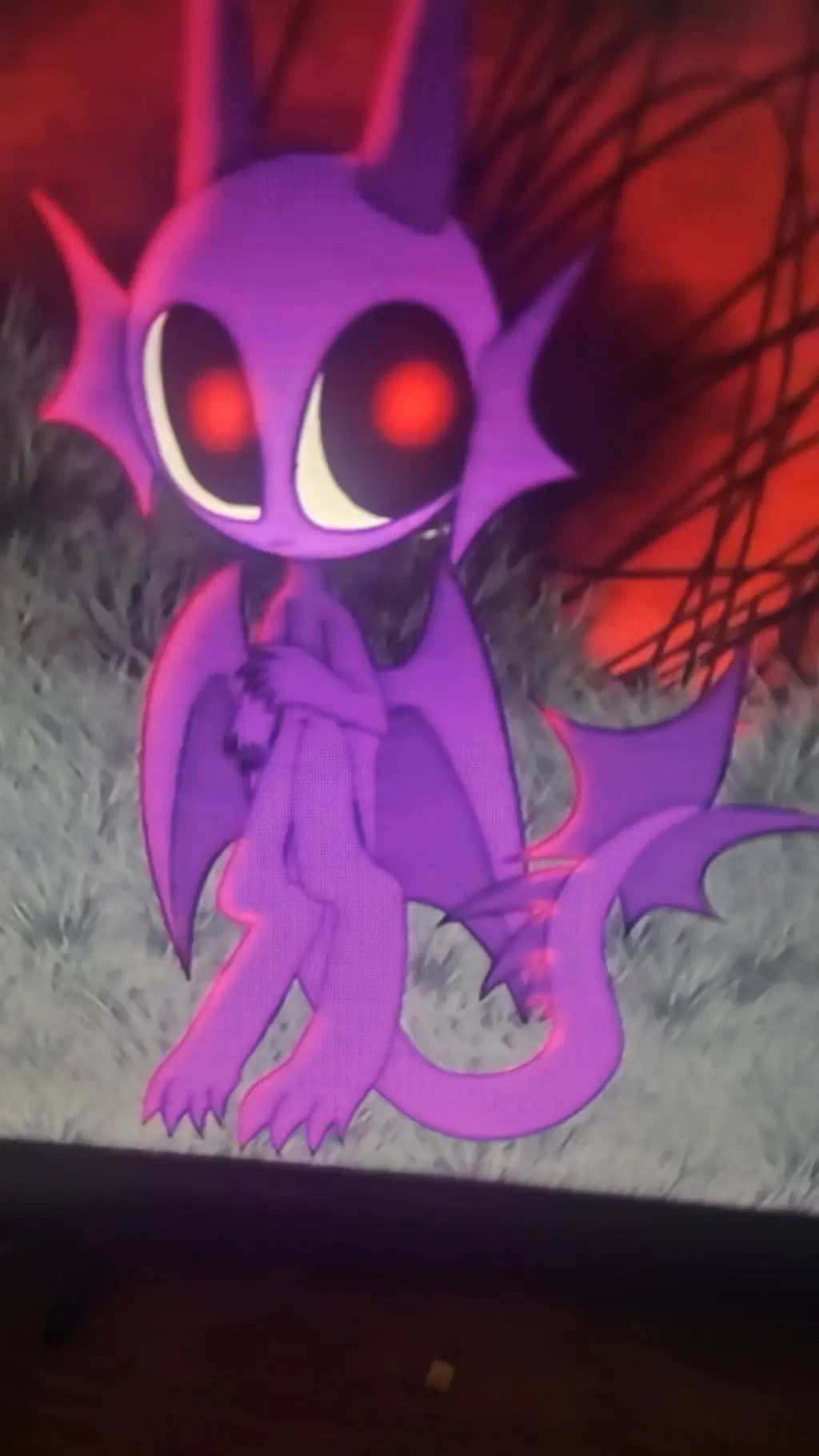 ai character: durple horror  background