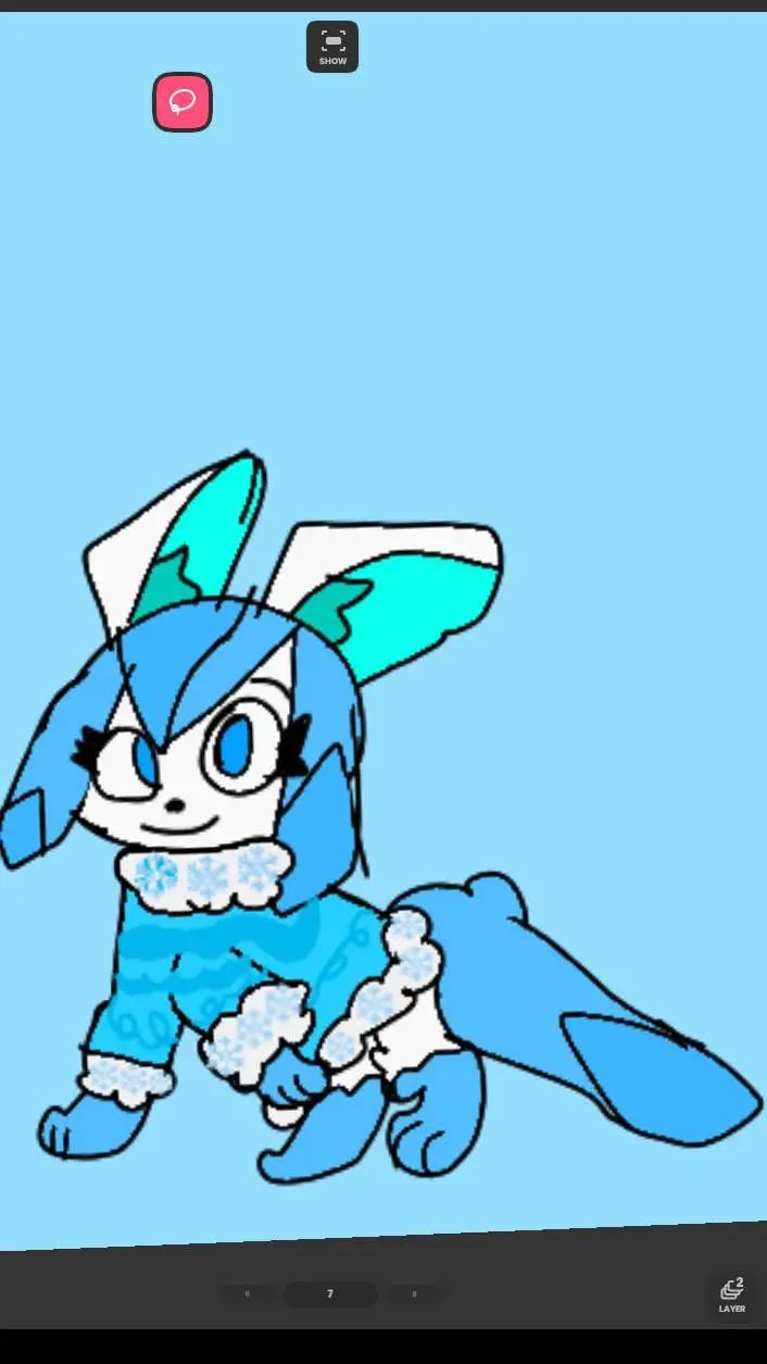 ai character: snowy  background