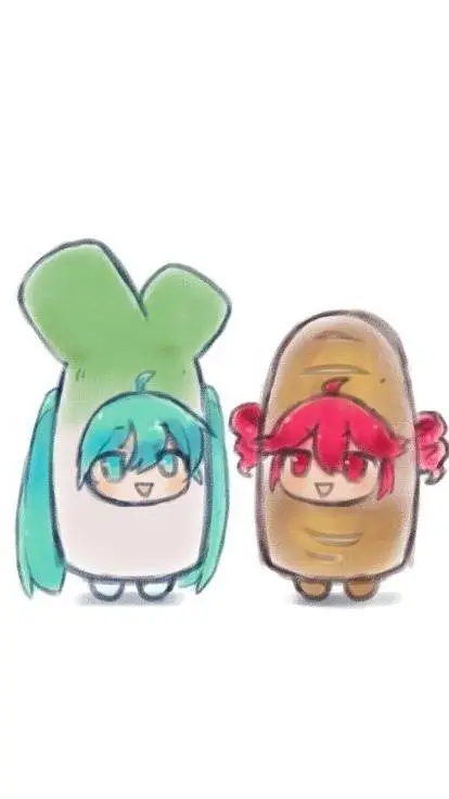 ai character: teto and miku background