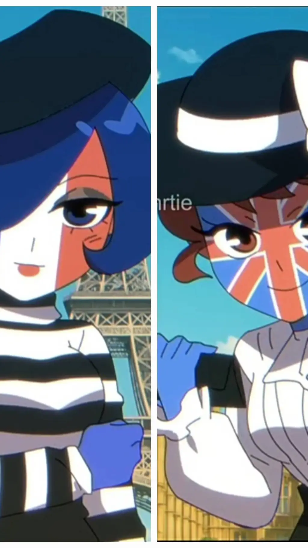 ai character: France 🇫🇷 UK 🇬🇧  background