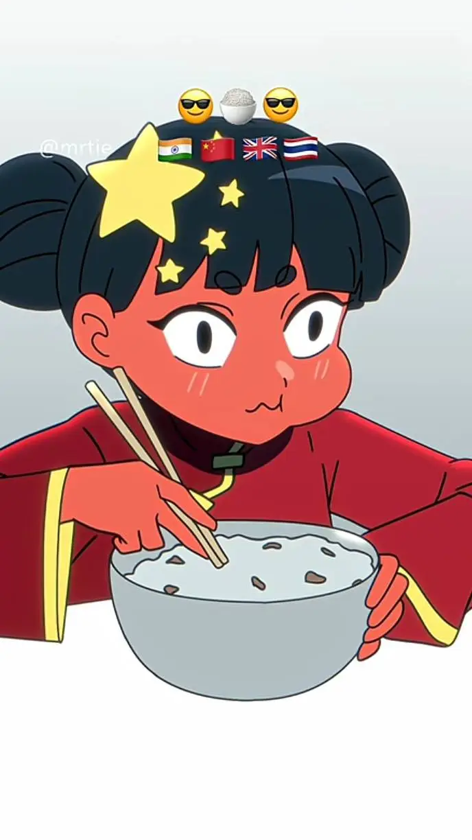 ai character: China Chinese rice background