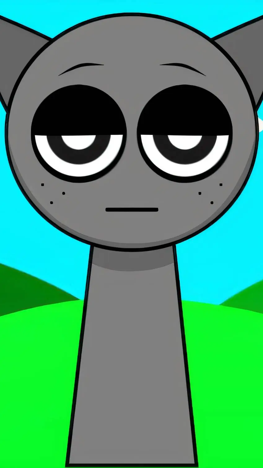ai character: sprunki gray background