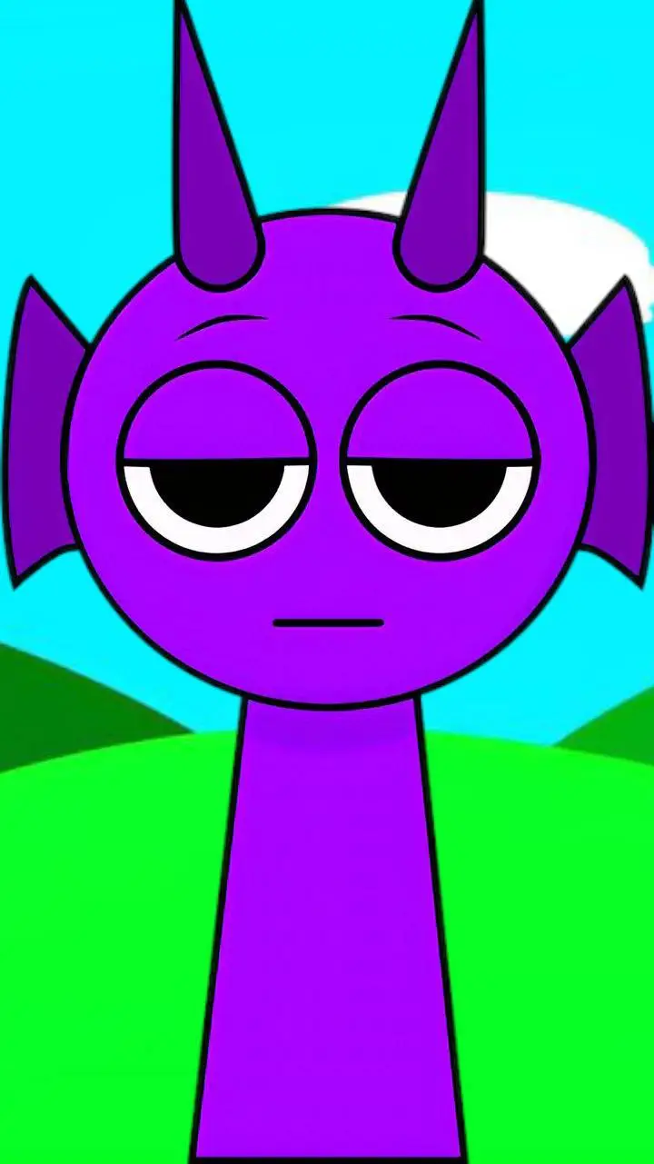 ai character: sprunki durple  background
