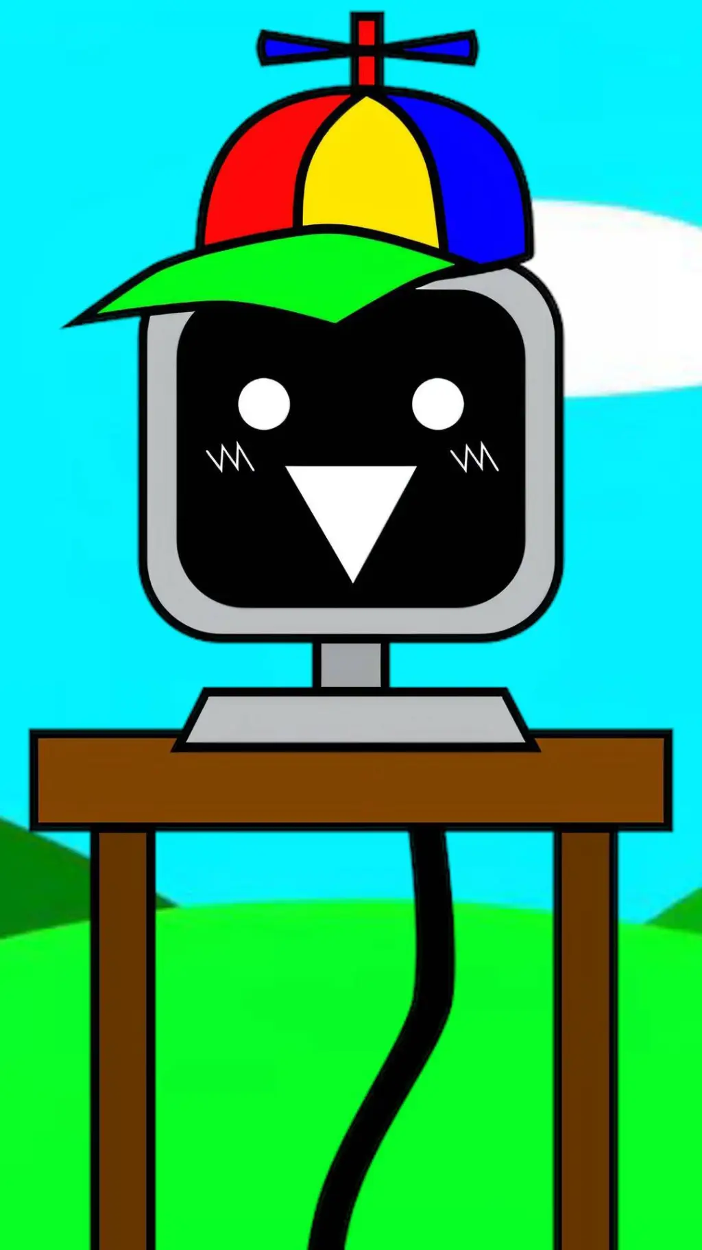 ai character: Mr fun computer  background