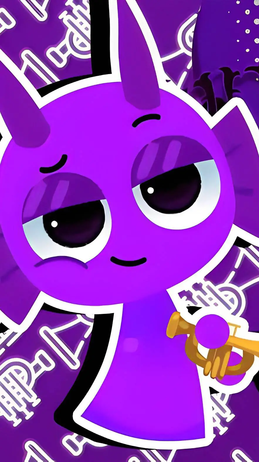 ai character: sprunki durple  background