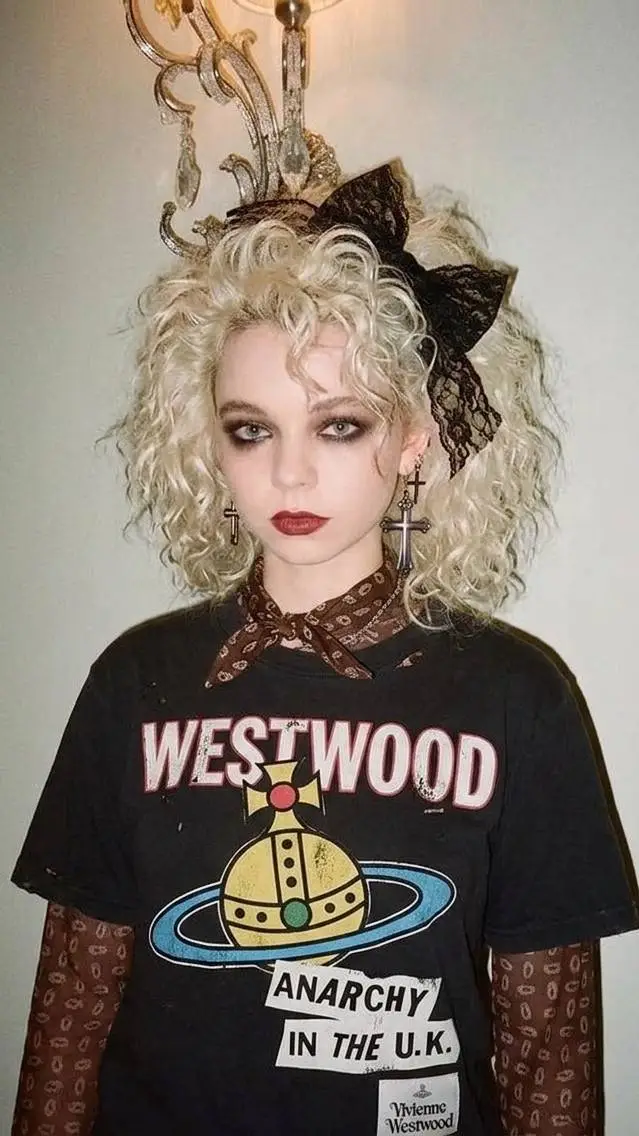 ai character: emma myers 80s background