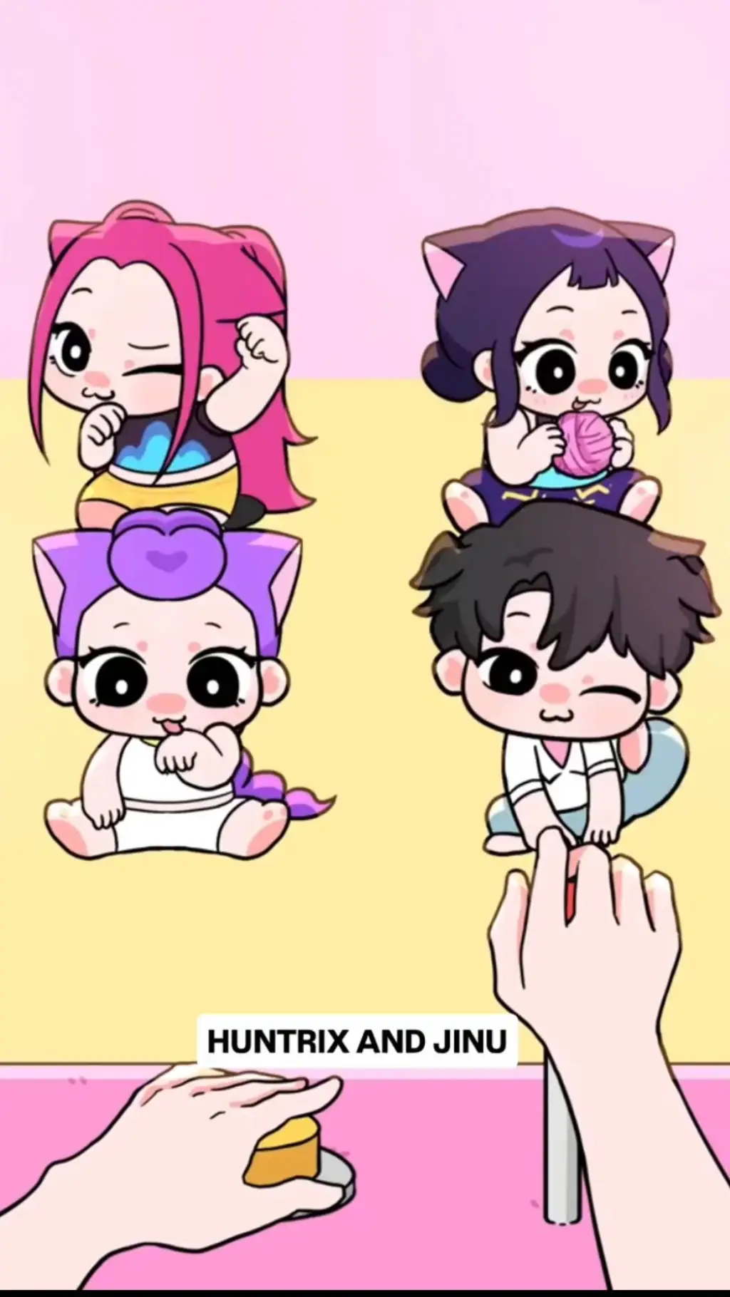 ai character: huntrix and jinu  background