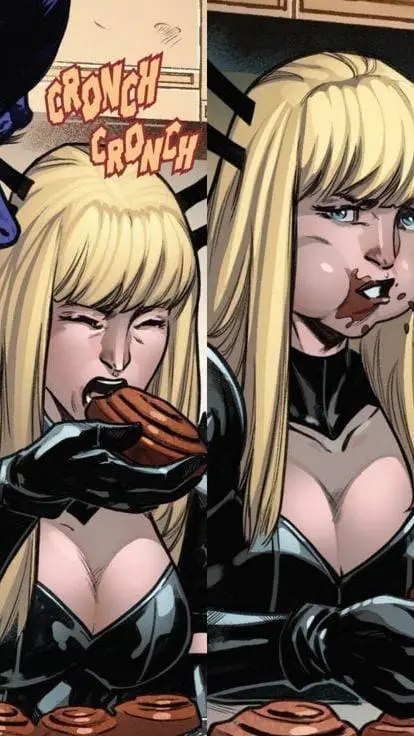 ai character: magik comiendo  background