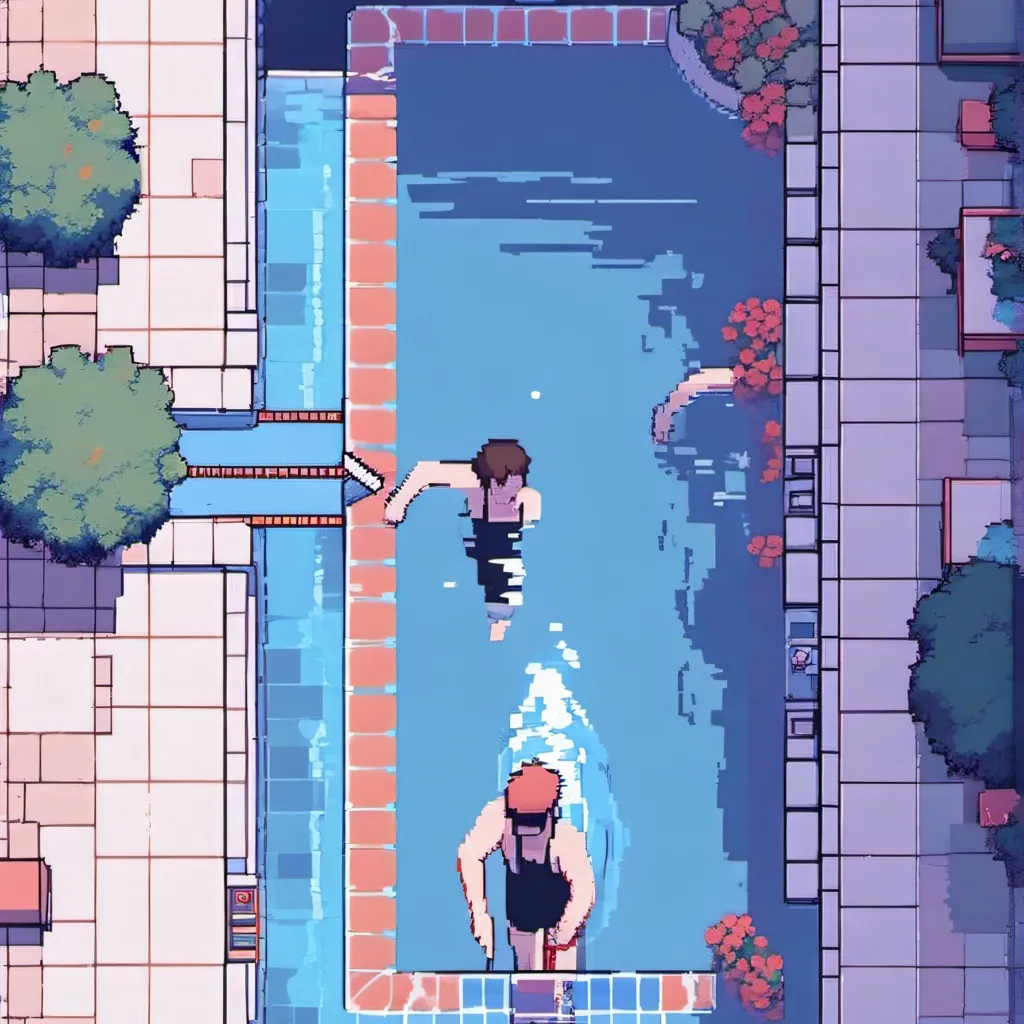 chat with ai character: Mha swimming pool 