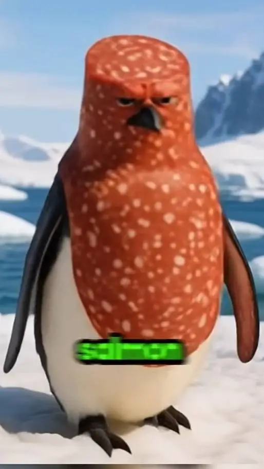 ai character: salamino pinguino background