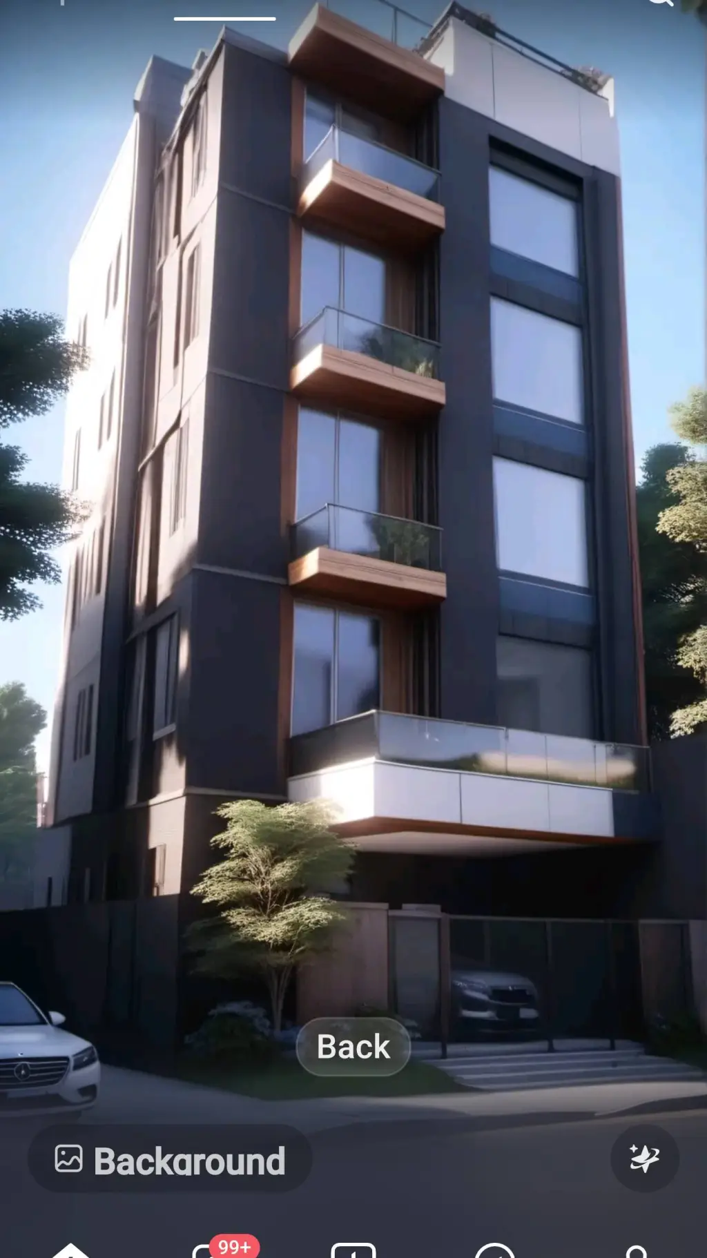 ai character: zammy at a block  background