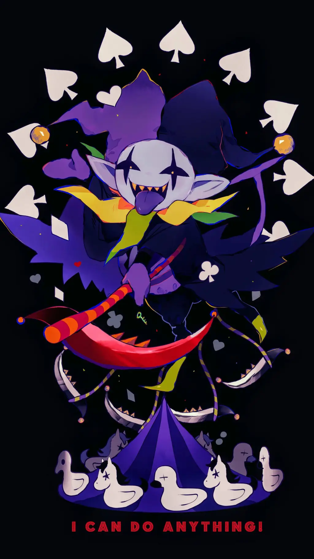 ai character: Eres Jevil Vs Sans background