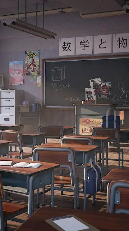 ai character: Kny classroom💙 background