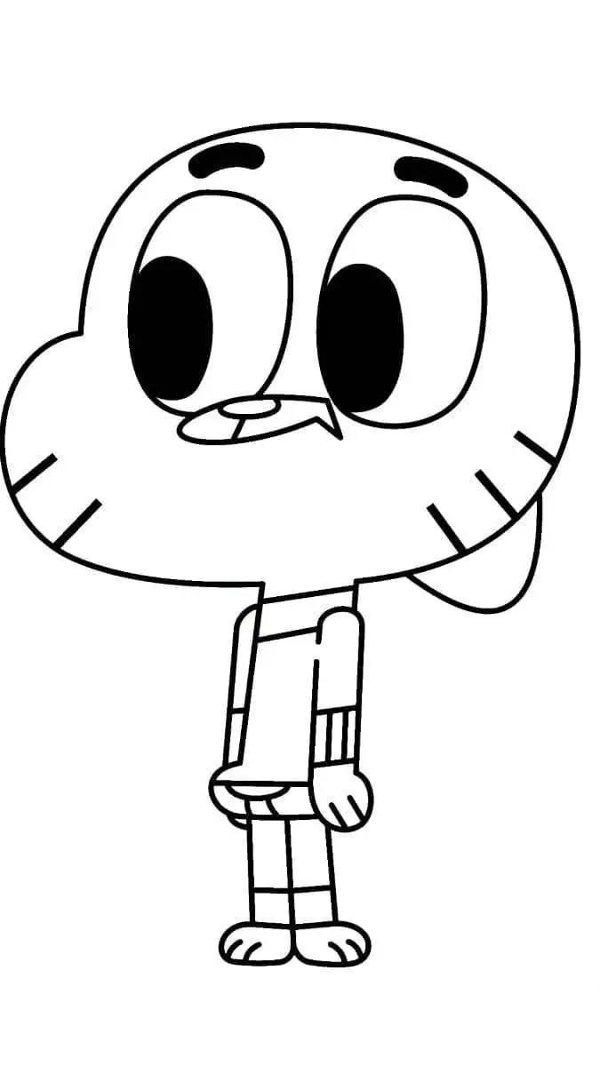 ai character: Gumball en blanco background