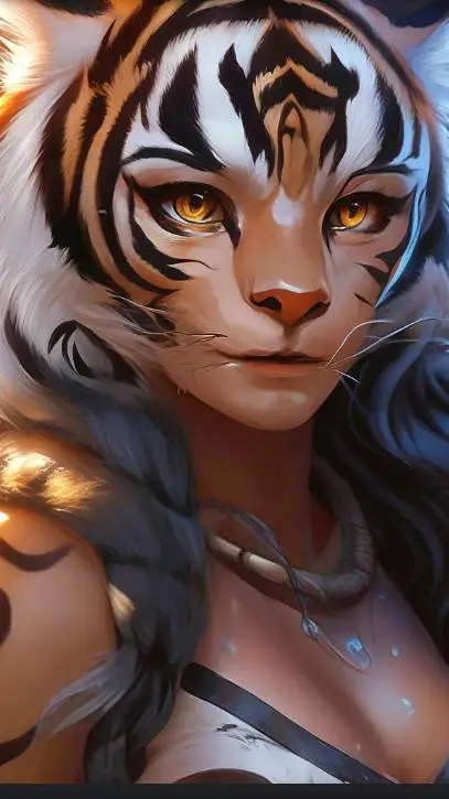 ai character: tiger girl  background