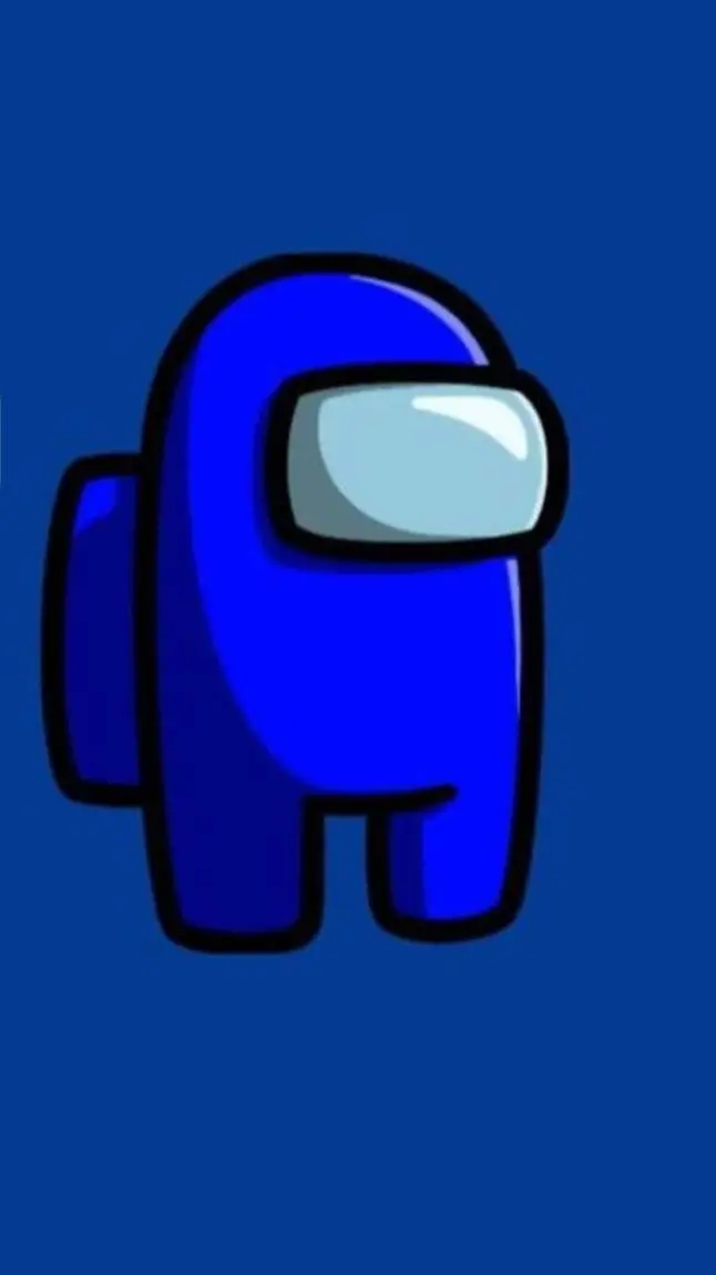 ai character: amongus azul background