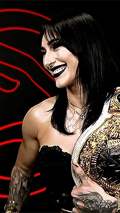 ai character: Rhea Ripley wife.  background