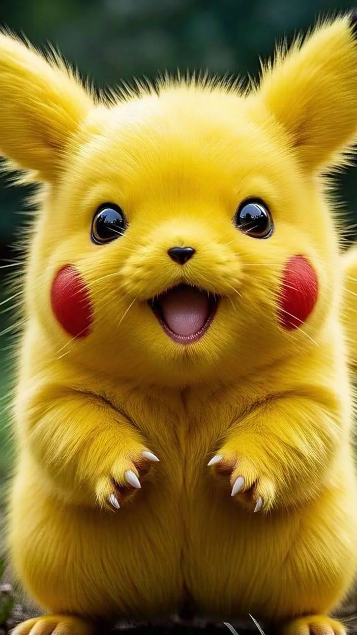 ai character: pikachu realista background