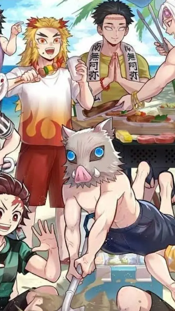 ai character: KNY beach🏝️ background