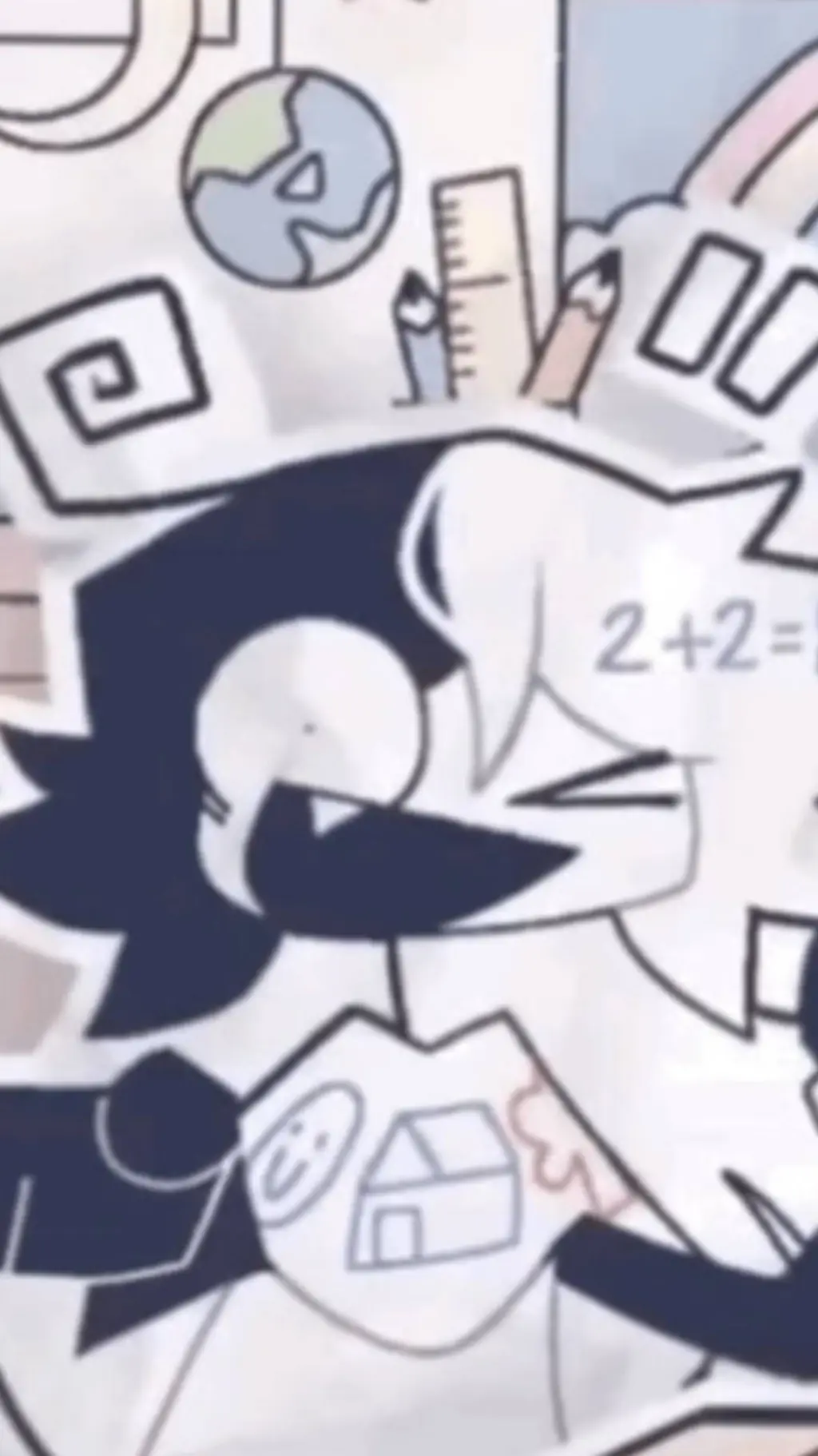 ai character: evil drawing Zip background