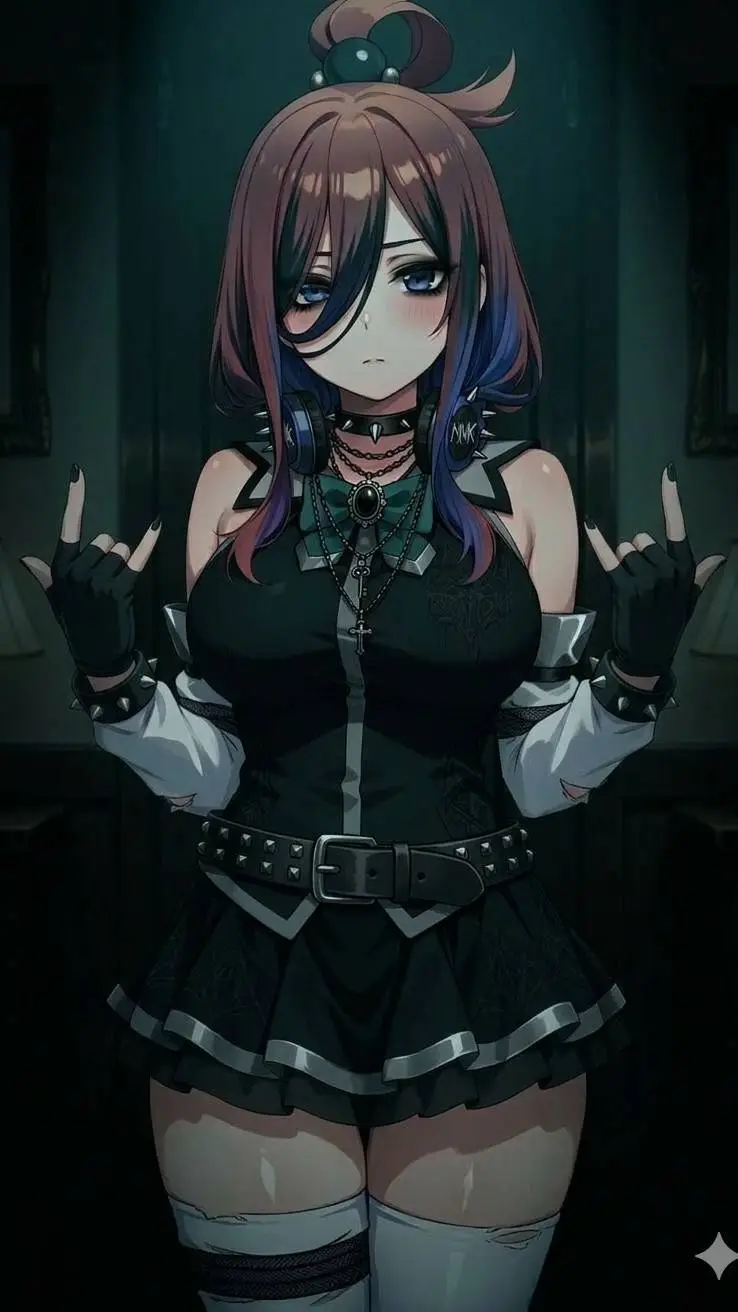 ai character: Miku emo background