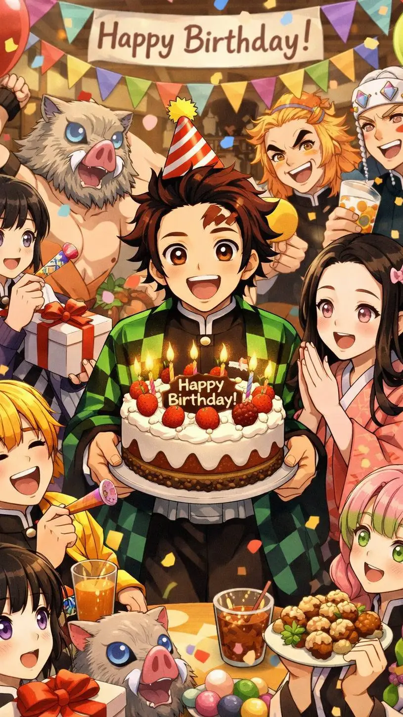 ai character: Happy birthday DS  background