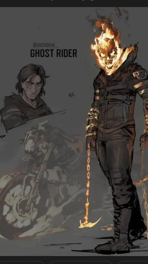 ai character: goust rider in sky background