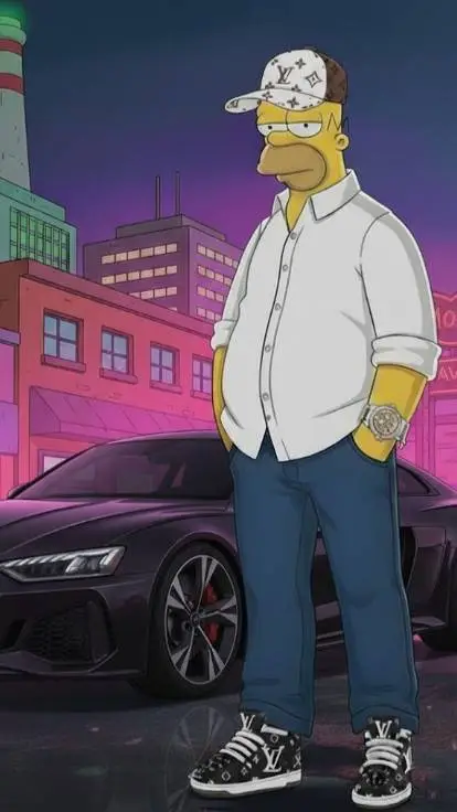 ai character: homer Simpson background