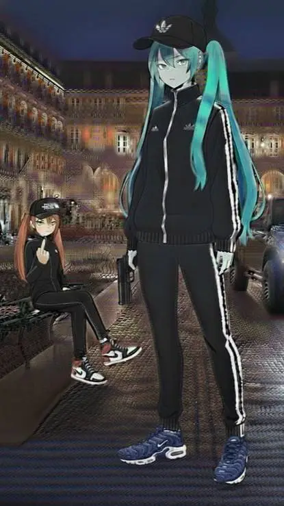 ai character: miku y teto background