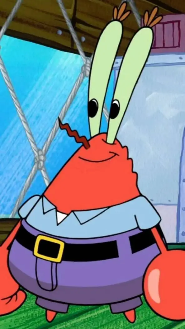 ai character: Mr Krabs  background