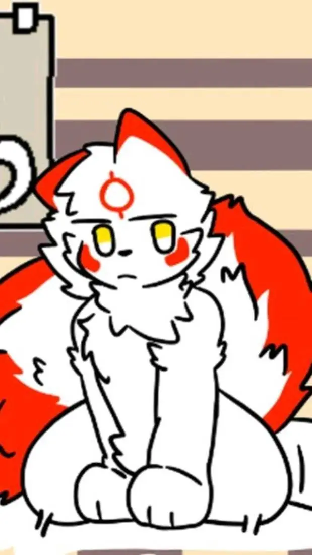 ai character: Latex Kitsune TF background