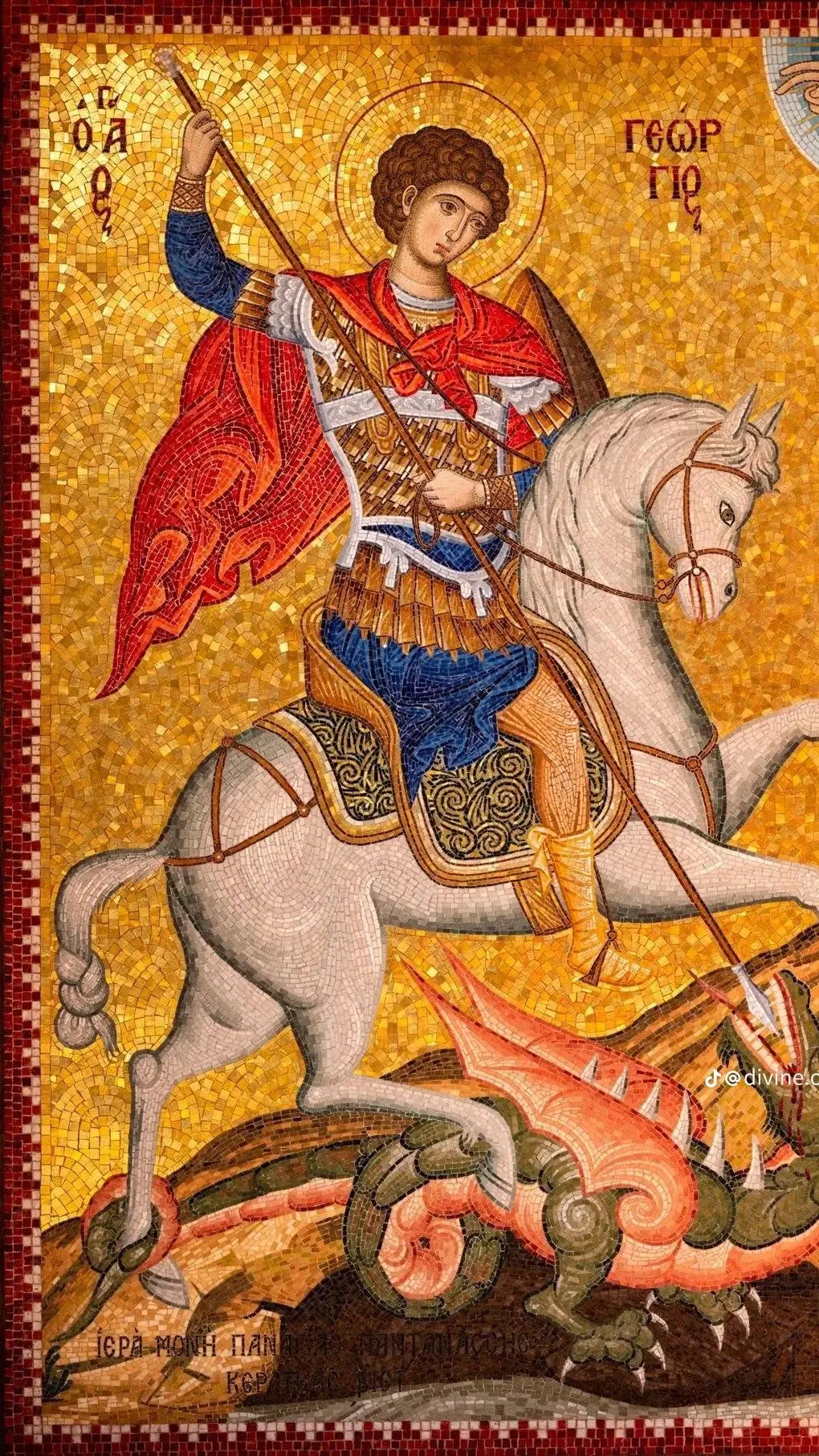 ai character: Saint George  background