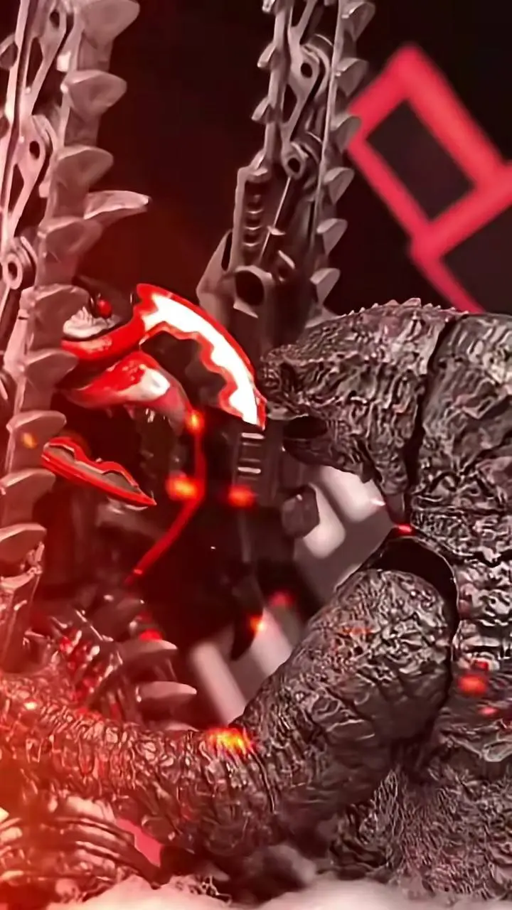 ai character: Gigan vs Godzilla background