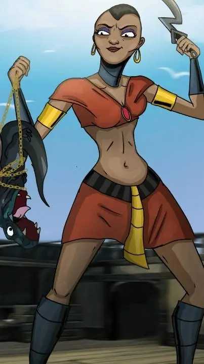 ai character: queen ima background